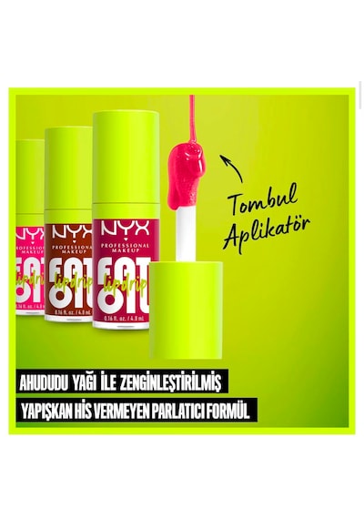 Nyx Professional Makeup Fat Oil Lip Drip Parlatıcı Dudak Yağı Fold09 Chillin' Like A Villain