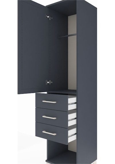 Hyperion Dolap Tek Raflı 3 Çekmeceli Tek Askılı 44x44x195 Ant... Antrasit