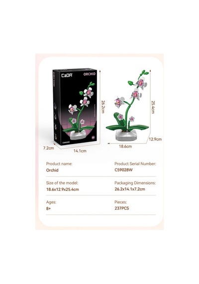 C59028w Cada Saksılı Orkide Model 237 Parça Block Oyuncak
