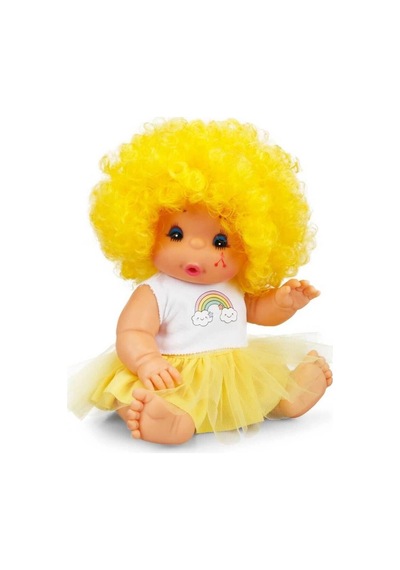 Mey İthalat Afro Kıvırcık Renkli Saçlı Bebek