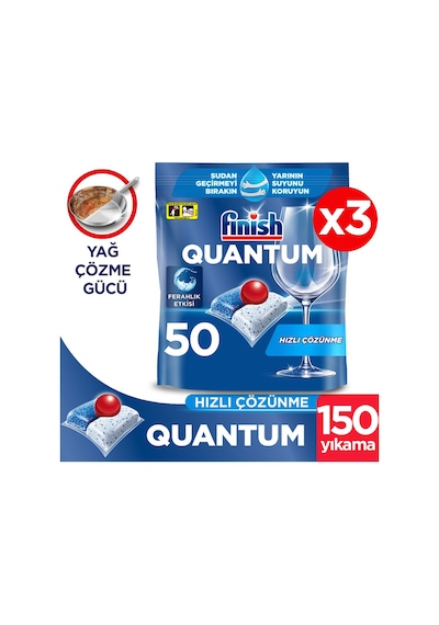 Finish Quantum 150 Tablet Bulaşık Makinesi Deterjanı (50 x 3) Finish Quantum 150 Tablet Bulaşık Makinesi Deterjanı (50 x 3)