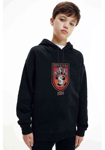 Tshirthane The Rock Logo Baskılı Unisex Çocuk Kapüşonlu Siyah Sweatshirt (528745381) Siyah