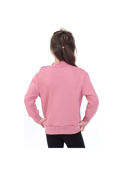 Toontoy Kız Çocuk Baskılı Relax Fit Dik Yaka Düşük Omuz Sweatshirt - Sol Omuz Çıtçıtlı Gül Kurusu Toontoy Kız Çocuk Baskılı Relax Fit Dik Yaka Düşük Omuz Sweatshirt - Sol Omuz Çıtçıtlı Gül Kurusu