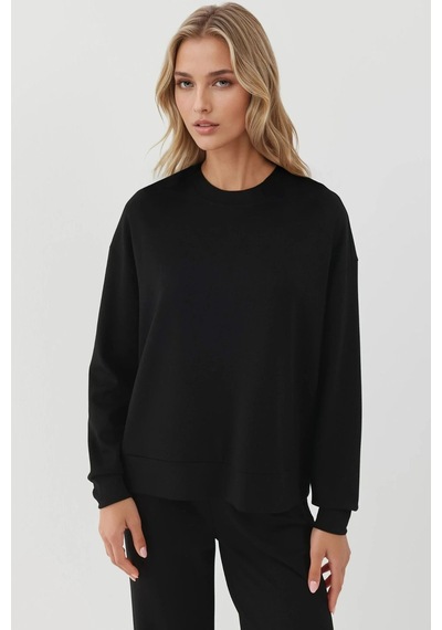 Hiccup Modal Dokunuşlu Basic Sweatshirt Siyah