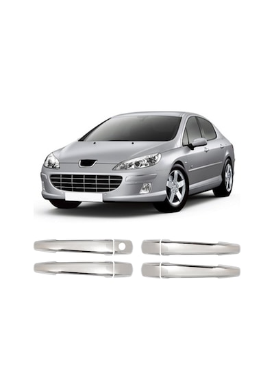 Peugeot 407 Uyumlu 2004-2010 Krom Kapı Kolu 4 Kapı Paslanmaz  Çelik