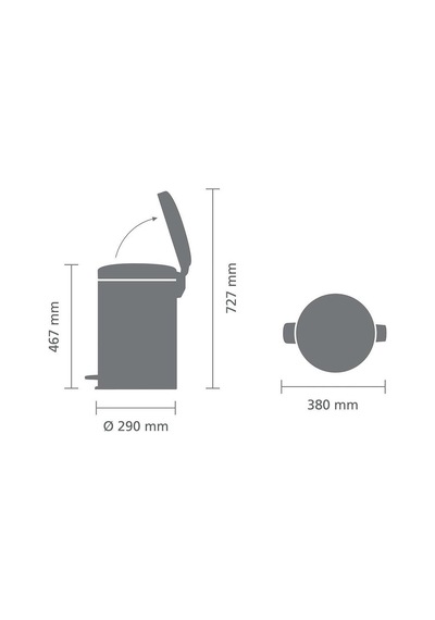 Brabantia Çöp Kutusu 20 Litre Newicon Pedallı Şampanya Rengi