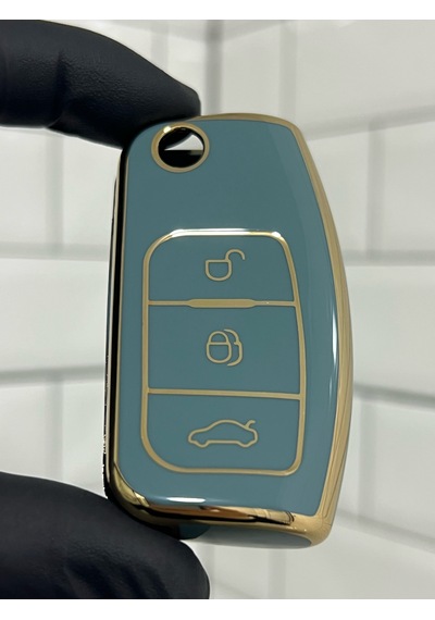 Ford Focus Fiesta Mondeo Courier Uyumlu Anahtar Kılıfı Gri - Gold