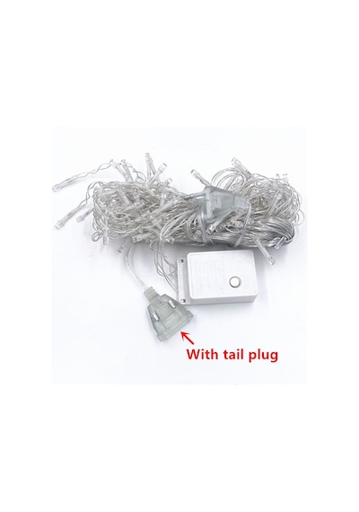 Alkese USB Uçlu 3M Yılbaşı LED Dize Işık Saçak Şeklinde Perde Led Gün Işığı