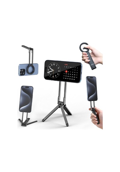 Manyetik Telefon Tripod Standı İçin - Alüminyum Maglock Akıllı Telefon Mini Tripod Cep Telefonu Standı Çift Taraflı Mıknatıs Hızlı Montaj İphone 17 16 15 14 13 12 Magsafe İle Uyumlu, Siyah Sku: Mırst