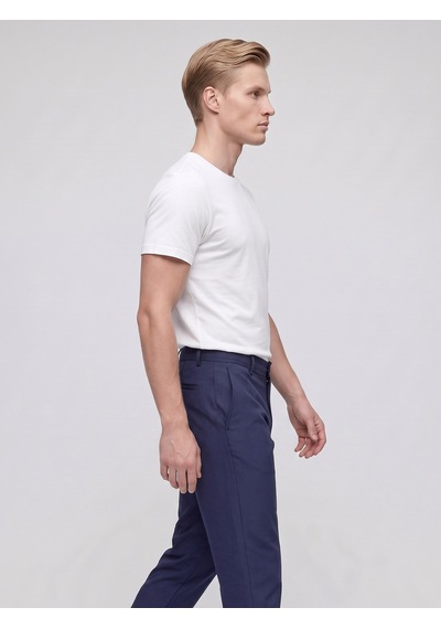 Plus Scorpion Erkek Yazlık Bağcıklı Kumaş Pantolon Slim Fit Rahat Kesim Günlük Pantolon Lacivert