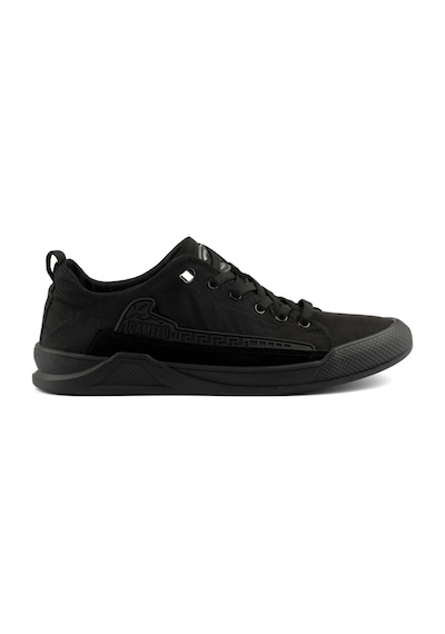 Gamelu Punch Lastik Bağ Keten Memory Foam Sneaker Ayakkabı Siyah