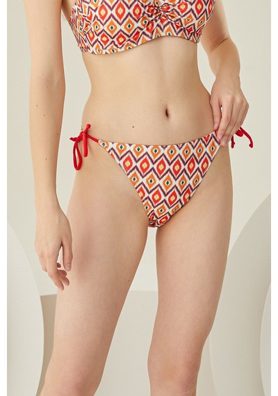 Loya Kadın Renkli Sundress Yandan Bağlamalı Tek Alt Bikini