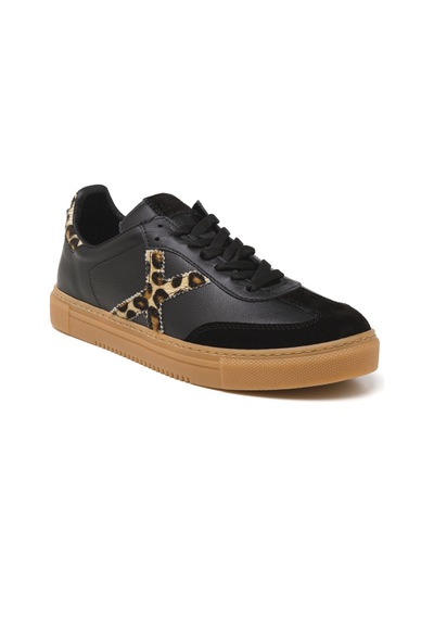 Sneaker Günlük Kadın Mar-25y-192-3030 John May Siyah Süet-siyah Cilt-leopar Siyah