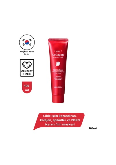 Medipeel Collagen Glow Wrapping Mask 100 Ml Cilde Işıltı Kazandıran, Spiküller Ve Pdrn İçeren Film Maskesi