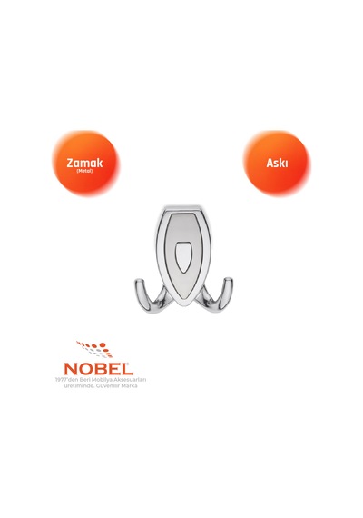 Zepli N Askı, Metal Vestiyer Askısı, 84 Gr, Dolap Ve Duvar Askılığı, Krom Matkrom Vidalı Krom Krom