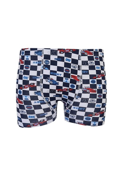 Tutku 12li Erkek Çocuk Renkli Boxer Desenli Baskılı Pamuklu Rahat Karışık
