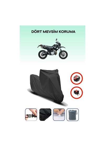 Siyah Arka Çanta Kilit Uyumsuz Yamaha Dt 125 Uyumlu Motosiklet Brandası, 4mevsim