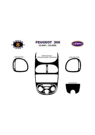 Peugeot 206 Konsol/Maun Kaplama 2001-2006 8.Prç (521807212)