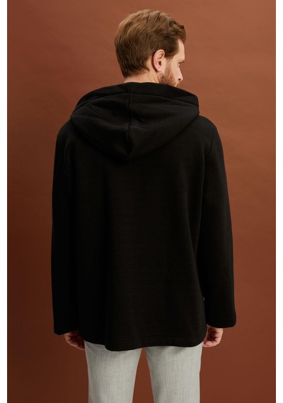 Alexandergardi Alexandergardı Kapüşonlu İçi Şardonlu Oversize Ceket E22-60700 Siyah
