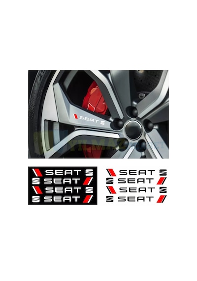 Seat Logo Kapı Kolu Jant Tampon Oto Sticker Yapıştırma 4 Adet 13 X 1,5 Cm