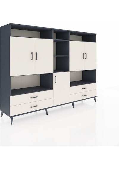Hyperion Dolap 12 Raflı 4 Çekmeceli 5 Kapaklı 220x44x163 Antrasit Antrasit-aytaşı Hyperion Dolap 12 Raflı 4 Çekmeceli 5 Kapaklı 220x44x163 Antrasit Antrasit-aytaşı