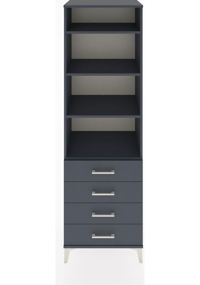 Hyperion Dolap 4 Raflı 4 Çekmeceli 60x44x195 Antrasit-antrasit Antrasit