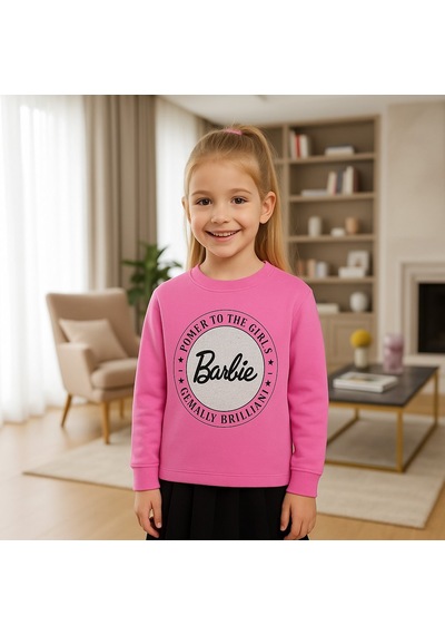 Barbie Kız Çocuk Sweatshirt Pembe