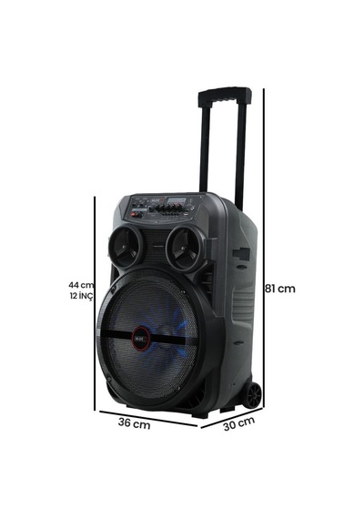 Midex 280 Watt Portatif Taşınabilir Karaoke Eğlence Mikrofonlu Ses Sistemi Mxr-280 Bluetooth Kayıt Usb Şarjlı