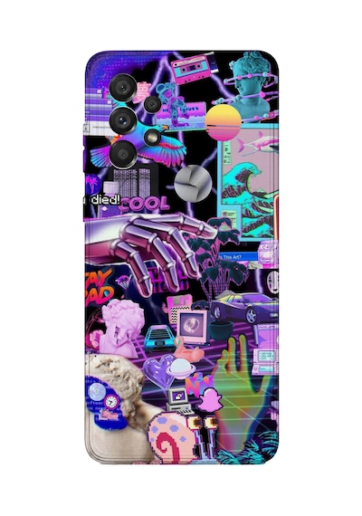 Samsung Galaxy M52 Uyumlu Baskılı Şeffaf Telefon Kılıfı Koleksiyon: Neondream District 7