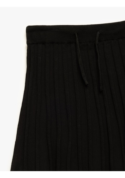 Koton Pamuklu Beli Lastikli Piliseli Basic Etek Siyah 5skg90022ht Siyah