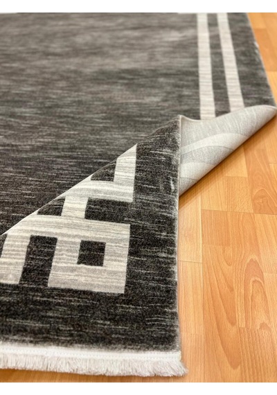 Modern Bordürlü 160 X 230 Yün Halı Gri