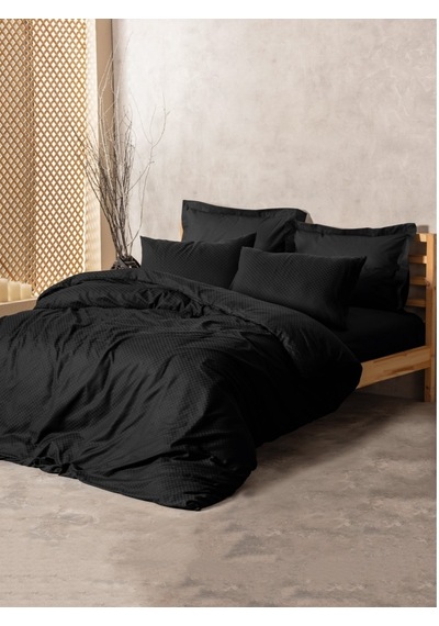 Cotton Box Rf Dual -plaid Siyah- Çift Kişilik Nevresim Takımı