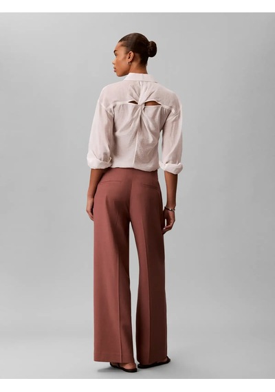 Calvin Klein Lınen Dressy Pant, 41j, Sh, 4 Kahverengi Kadın Pantolon