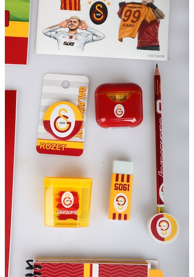 X Dekomus Lisanslı Galatasaray 17 Parça Premıum Hobi Kırtasiye Seti Boyama Kitabı,sticker
