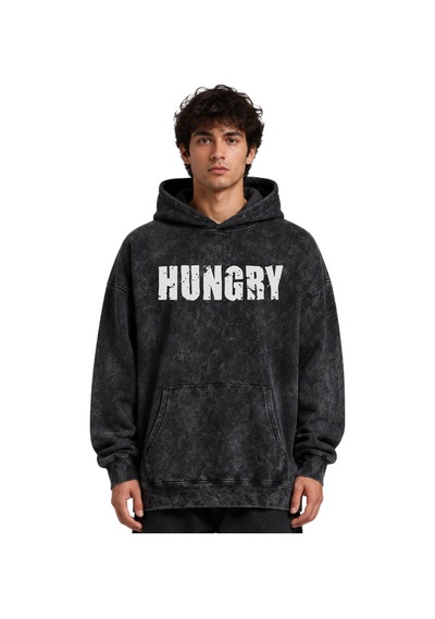 Sevbano Arnold Hungry Fitness Gym Bodybuilding Baskılı Unisex Oversize Yı Siyah