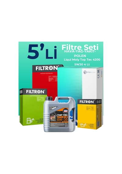 Filtron Opel Meriva 1.3 Dizel Filtre Bakım Seti Liqui Moly Motor Yağlı (2011-2013) 5 Li -