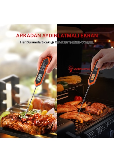 Thermopro Tp15h Dijital Et Ve Gıda Termometresi - Ipx6 Su Geçirmez, 3 Saniyede Hızlı Ölçüm