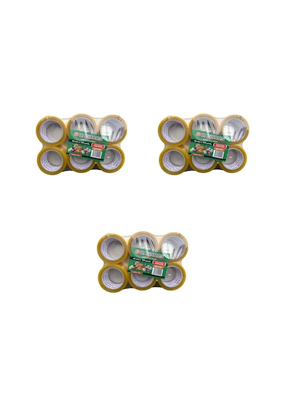 Hasbros Bant Şeffaf Koli Bandı / 45 Mm X 100 Yrd - 91 Metre / 6'lı 3 Paket - 18 Rulo 18