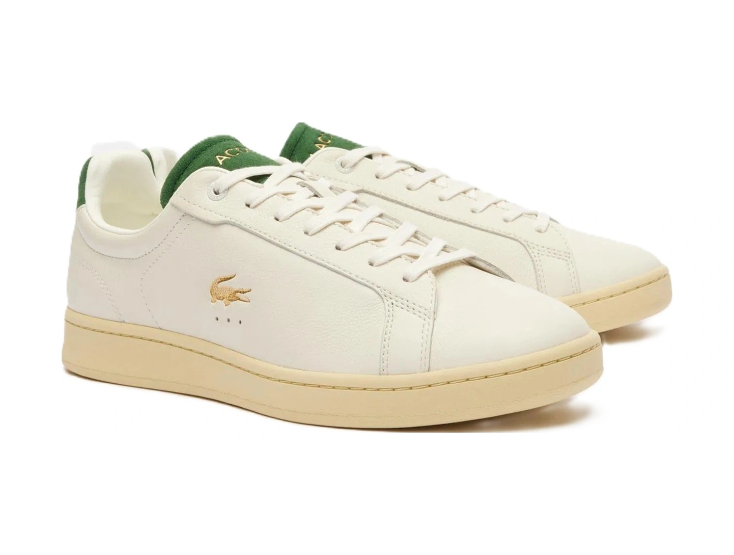 Lacoste Carnaby Pro Mens Leather Sneaker Hakiki Deri Günlük Spor Ayakkabı Krem Krem