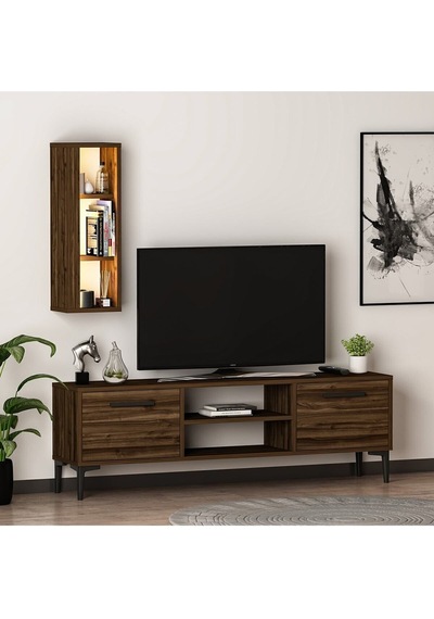 Bien Işıklı Tv Ünitesi Sandık Ceviz Ceviz Bien Işıklı Tv Ünitesi Sandık Ceviz Ceviz