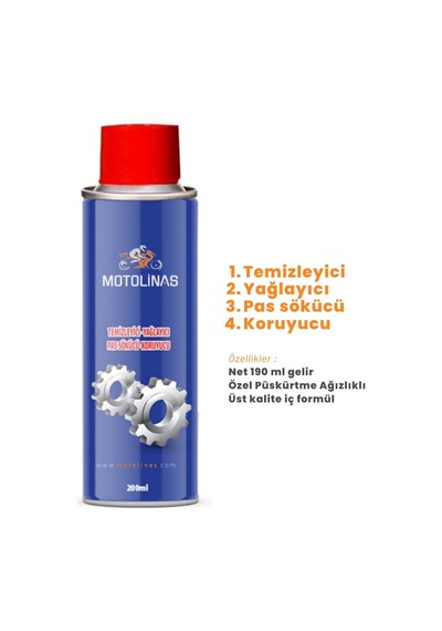 GENEL TEMİZLEYİCİ, YAĞLAYICI, PAS SÖKÜCÜ, KORUYUCU 200 ML SPREY