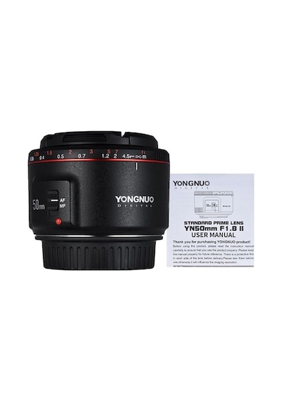 Yongnuo 50MM F1.8 II Canon Uyumlu Otofokus Prime Lens Siyah