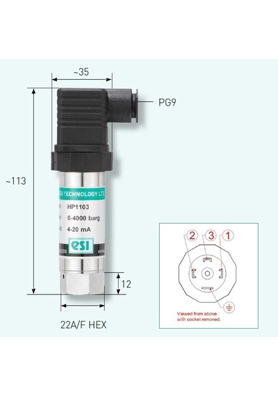Esi Hipres HP1003-1500DE 1500 Bar Yüksek Basınç Transmitteri
