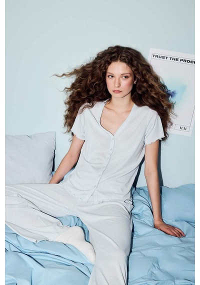 Defacto Kısa Kollu Pijama Üstü G4623AX26SM