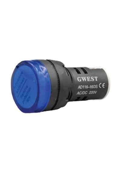 22mm 220v. Ledli Sinyal Lambası 5 Adet Mavi