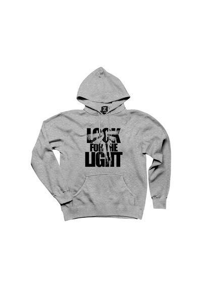 The Last of Us Look for The Light Text Gri Kapşonlu Sweatshirt Gri