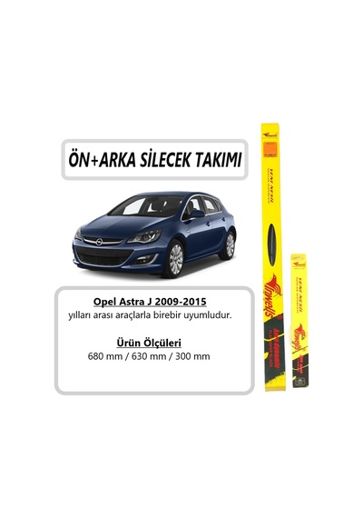 Opel Astra J Ön+Arka Silecek Takımı 2009-2019
