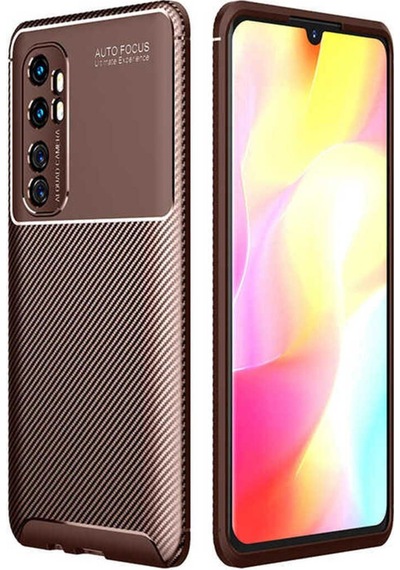 Xiaomi Mi Note 10 Lite Kılıf Zore Negro Silikon Kapak Kahverengi