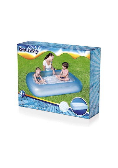 Pompa Seçenekli- Bestway 51115 Şişme Zeminli Bebek Çocuk Havuzu Mavi Çok Renkli