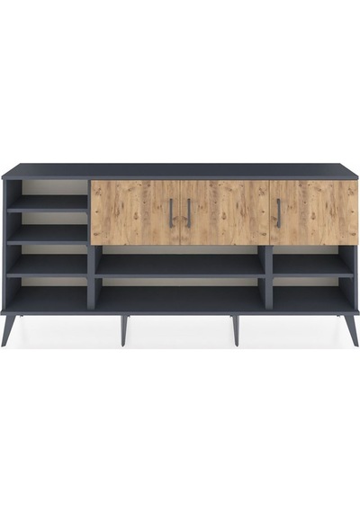 Arges Konsol 9 Raflı 3 Kapaklı 176x30x83 Antrasit-çam/aytaşı Çam/aytaşı Arges Konsol 9 Raflı 3 Kapaklı 176x30x83 Antrasit-çam/aytaşı Çam/aytaşı